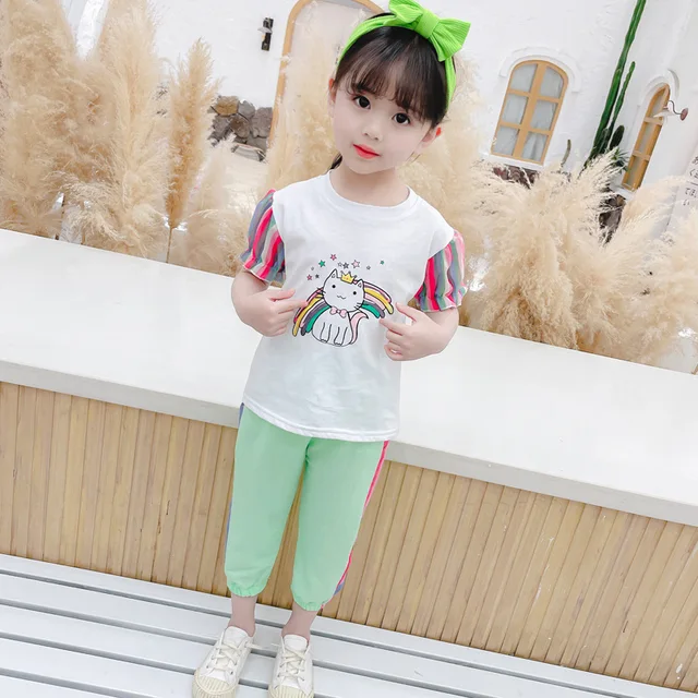Zomer Kids Cartoon Kleding Kinderen Meisjes Leuke T-shirt Shorts 2  Stks/sets Baby Baby Mode Kleding Peuter Katoen Sportkleding - AliExpress  Moeder \u0026 Kinderen