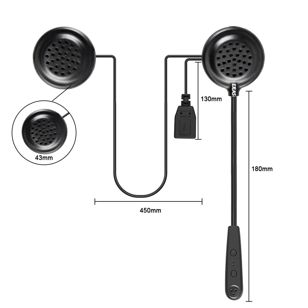 Bluetooth-колонки для мотоциклетного шлема, наушники со съемным микрофоном