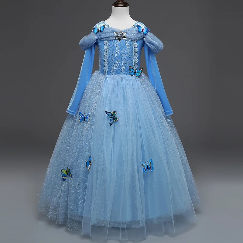 

2019 Foreign Trade Autumn Frozen Long-sleeved Dress Girls Princess Dress Children Performance Skirt a Generation of Fat