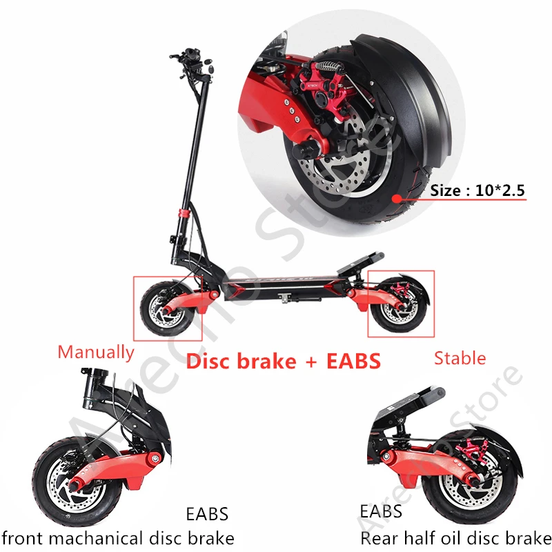 10 дюймов внедорожник лезвие KickScooter умный электрический скутер 52 в 2000 Вт складной