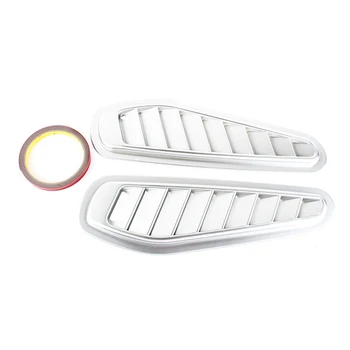 

2pcs Universal Replacement Modified Decorative Hood External Car Sticker ABS Stylish Practical Bonnet Vent Cover Accessories