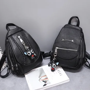 

2020 New Shoulder Bag Women's Bag Hanging Shoulder Bag PU Women's Bag Large Capacity Women's Bag Solid Color Leisure Backpack