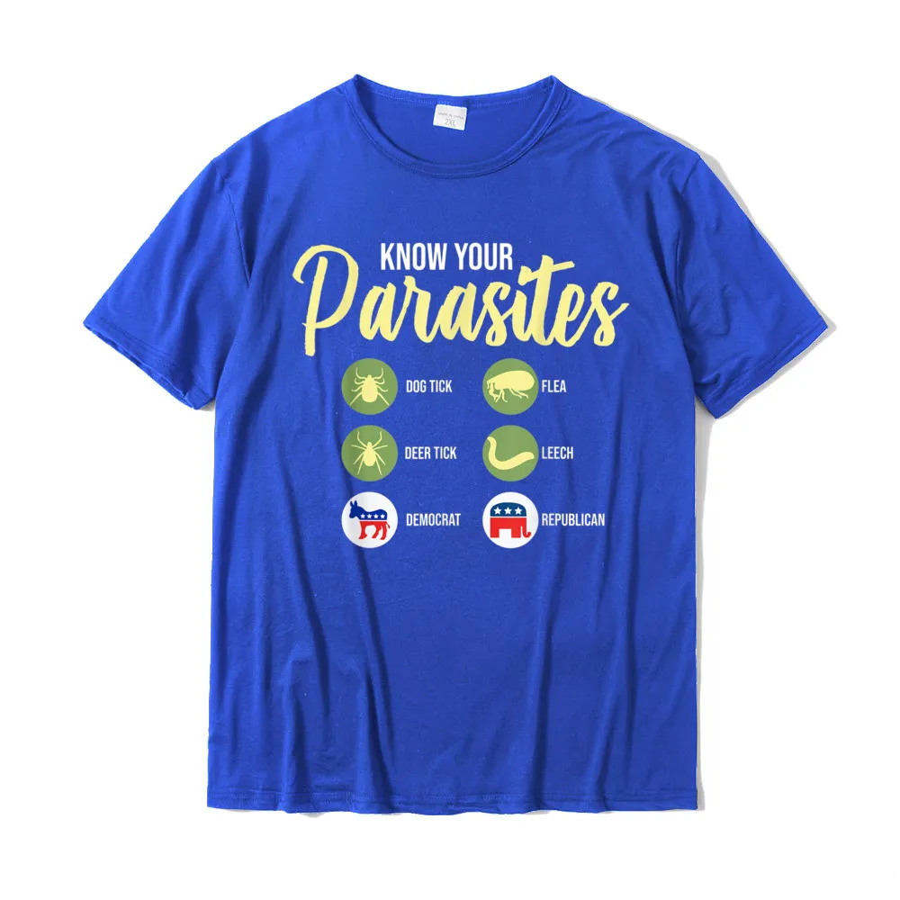 O-Neck Camisa Cotton Fabric Student T-Shirt Design Short Sleeve Tops & Tees New Arrival Design T-shirts Top Quality Libertarian Shirt - Know Your Parasites T-Shirt T-Shirt__19639 blue