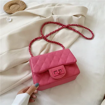 

Brand Shoulder Bag Chain Crossbody Bags for Women 2020 Solid Color PU Leather Purses Luxury Ladies Travel Handbags Messenger Bag