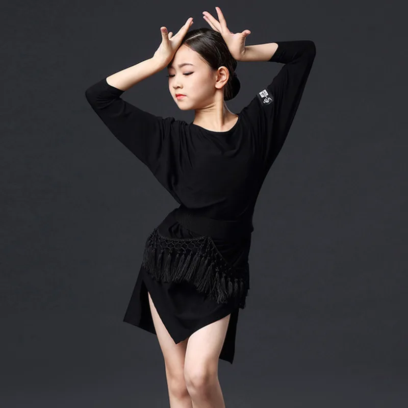 

Платье для латинских танцев, для девочек, свободное, с леопардовым принтом, для тренировок, для румбы, ча, ча, самбы, танго, выступлений