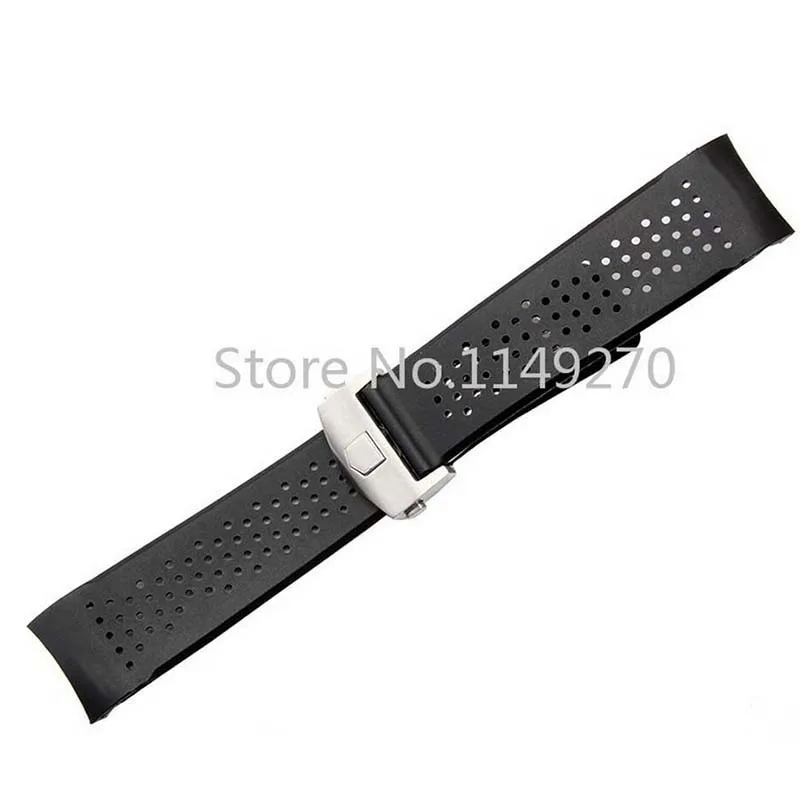 For TAG Wrist straps 22mm 24mm TOP Breathable swimming Rubber Watchband with Stainless Steel Deployment Buckle Watch BANDS