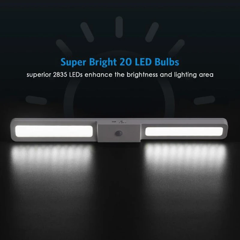 Usb Перезаряжаемый 20 Led Pir датчик движения светильник с датчиком под шкаф ночник широкий угол 120 ° ночной L