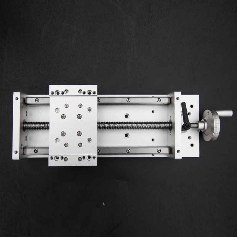 with handle and lock Высокоточный раздвижной стол с ЧПУ, эффективный ход 200 мм направляющей HGR15 шариковый винт 1605 ЧПУ Z оси линейного движения раздвижной стол - Цвет: with handle and lock