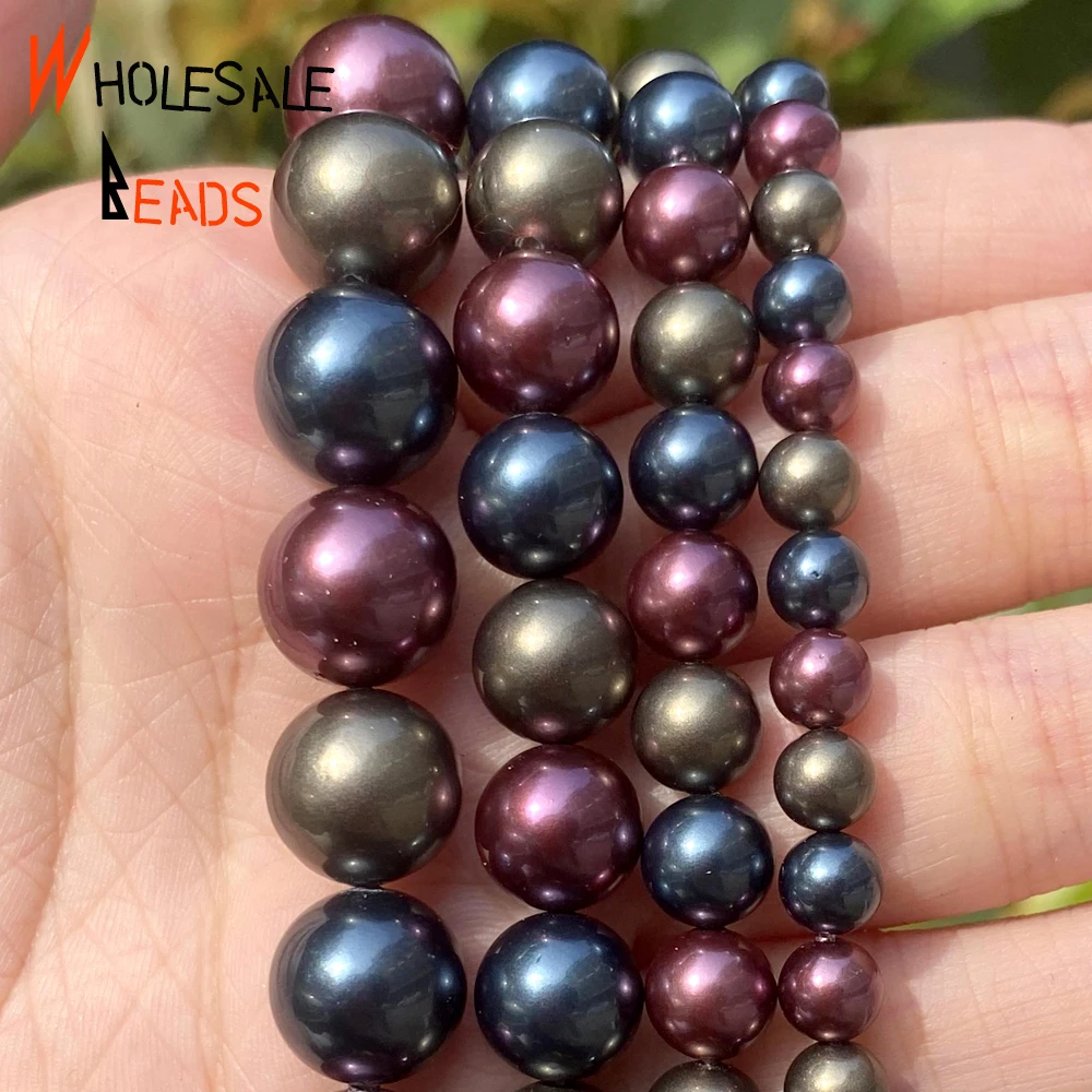 Natural Purple Shell Beads 4/6/8/10mm Mother Of Pearls Loose Spacer Beads  For Jewelry Making DIY Bracelet Necklace Handmade