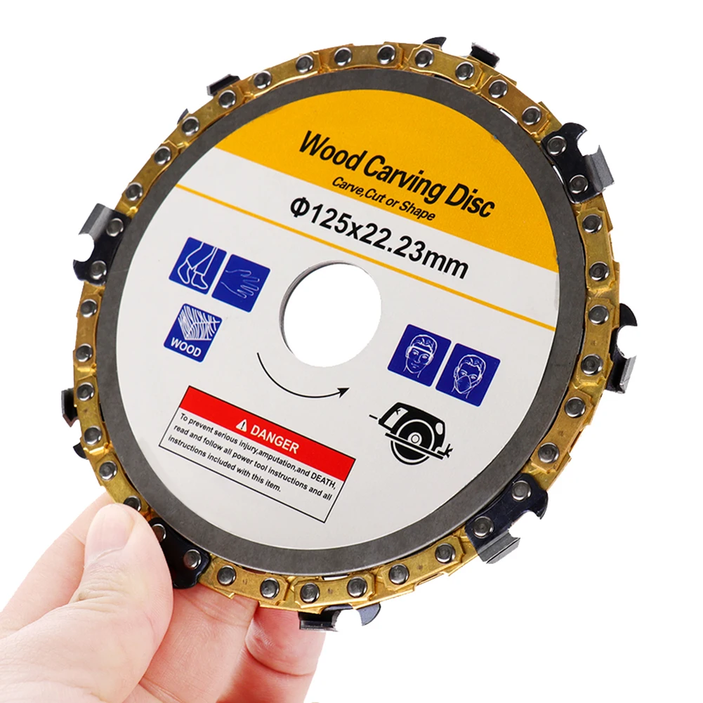 

1pcs Woodworking Chain Saws Disc Wood Carving Disc Chain Plate Tool for 125MM/115MM Angle Grinding 5 Inch Grinder Chain HOt Sale