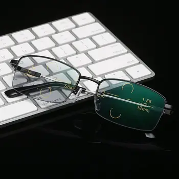 

Anti-blue Light Reading Glasses Men Women Far And Near Use Progressive Multi-focus Presbyopic Eyeglasses Memory Titanium Frame