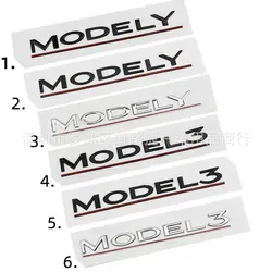 Badges de coffre arrière de voiture, autocollant rouge, noir, argent, emblème pour Tesla model 3, accessoires de style 
