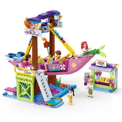2019 Новинка Gudi friends парк развлечений Русалка пиратский корабль набор блоков кирпичная классическая модель развивающие игрушки