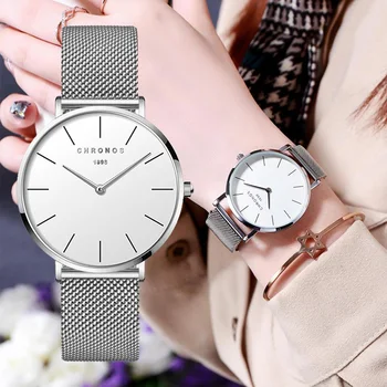 

Ladies Watch Silver New 2020 Luxury Brand Stainless Steel Mesh Band Watch Women Japanese Quartz Movement Waterproof Wristwatches