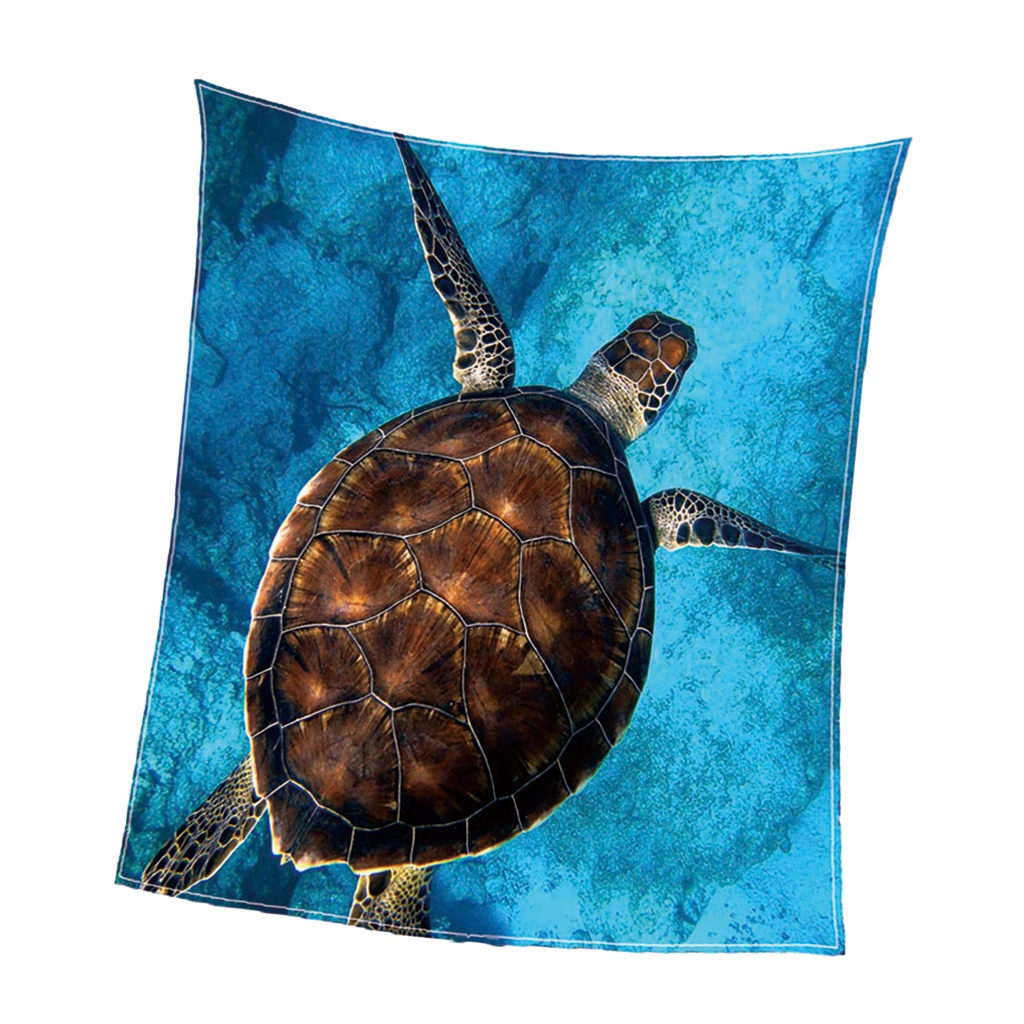 Sea Turtle 130x150c Цифровой принт ультра мягкий фланелевый флисовый диван диване пледы одеяло Бегун ковер 10 моделей - Цвет: Sea Turtle 130x150c