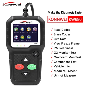 

OBD2 Scanner OBD Car Diagnostic Auto Diagnostic-Tool KONNWEI KW680 Read Clear Fault Error Codes Russian OBD2 Automotive Scanner
