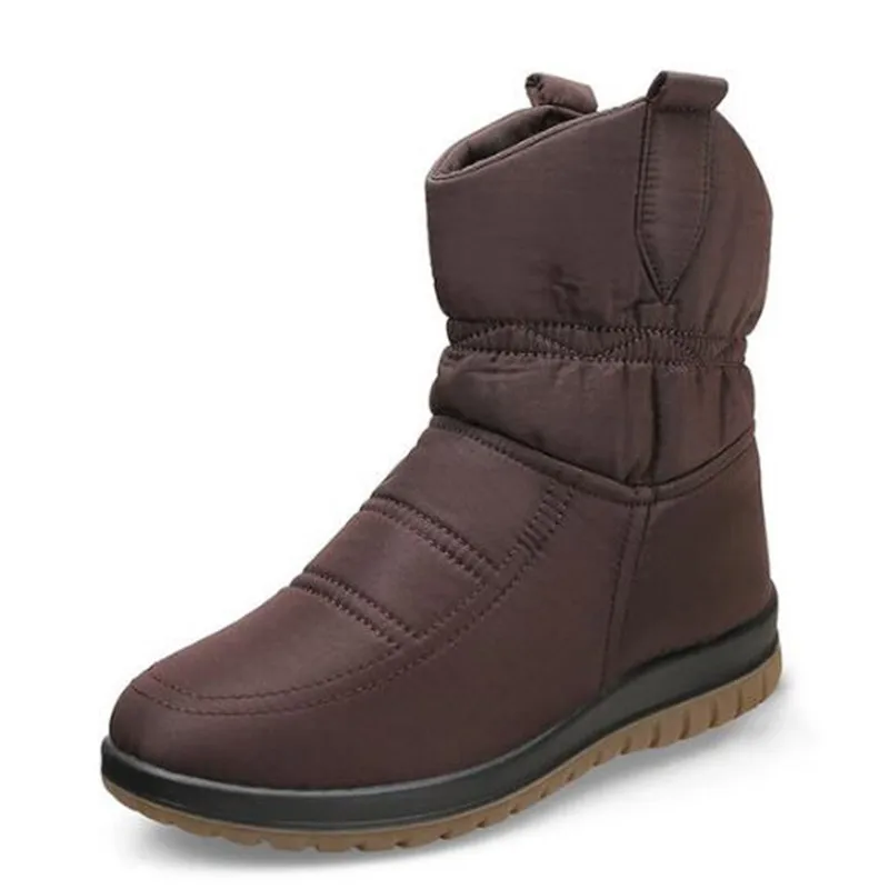 Коричневый BEYARNENew warm snow boots for women comfortable short boots warm shoes for women plus thick cotton velvet shoes casual winter - Цвет: Коричневый