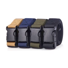 2.5cm Width Men's Military Girdle Women Leisure Buckle Belt  Webbing Canvas Tactical Belt Black Waist Male Belt 120cm