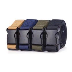 2.5cm Width Men's Military Girdle Women Leisure Buckle Belt  Webbing Canvas Tactical Belt Black Waist Male Belt 120cm
