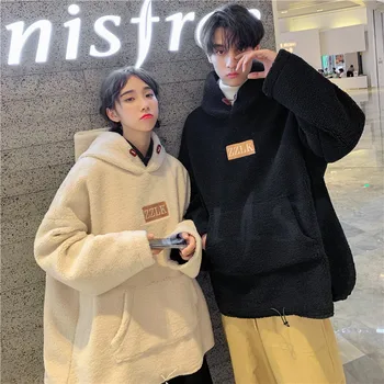 

2019 Winter Korean Version Of The New European And American Casual Long Hip Hop Solid Color Hooded Pullover
