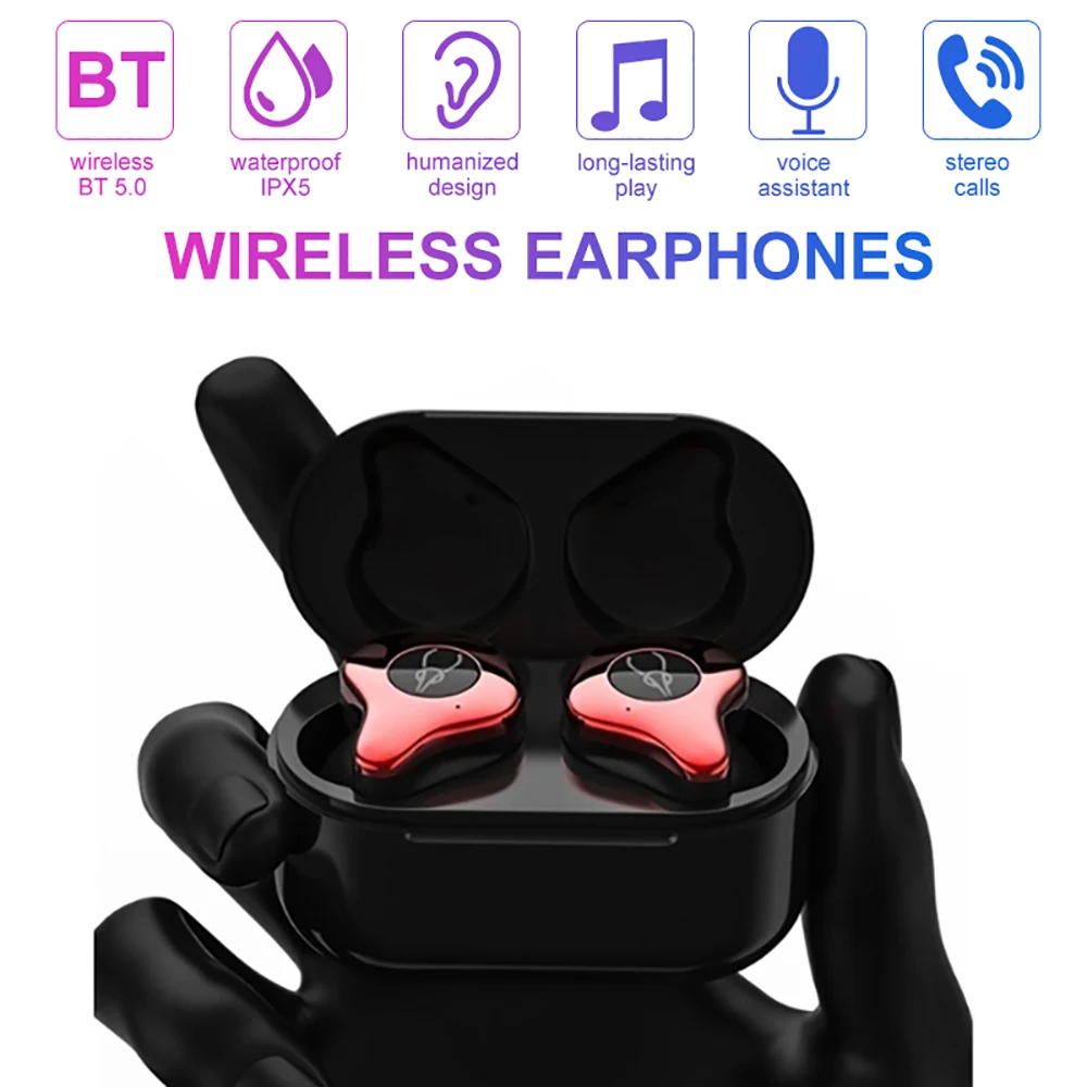 VTIN E12 TWS Earphone Bluetooth 5.0 Wireless Earphones Stereo Sound Waterproof Earbud With Microphone 6H Playtime For Smartphone