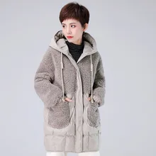 Зимняя женская Новая Стильная хлопковая стеганая одежда в Корейском стиле, плотное свободное хлопковое пальто средней длины, зимнее хлопковое Стеганое пальто