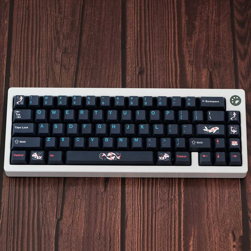Conjunto Gmk Zen Pond Keycaps Pbt Tintura Sublimação Chave Tampões Cherry Perfil Keycap com 1.75u 2u Shift para 61 64 68 84 104 Teclados 1