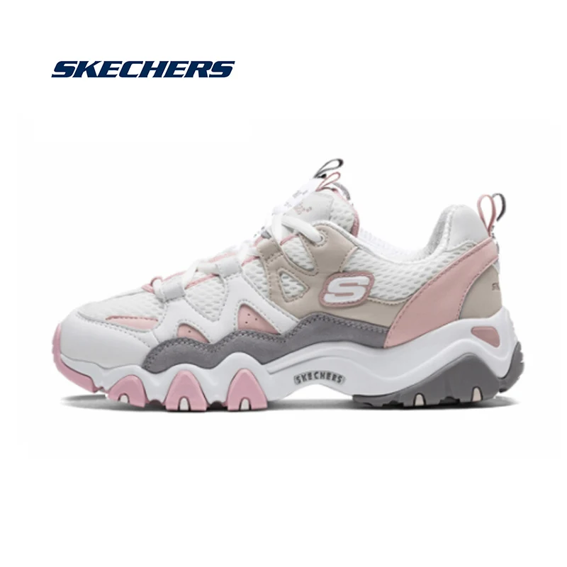 Skechers D'lites/женская повседневная обувь; удобная женская обувь на массивной платформе; обувь на толстом каблуке со шнуровкой; 99999693-WGY - Цвет: 99999693-WGPK