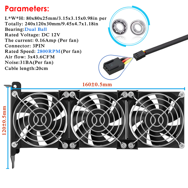 Universal VGA Cooler 80MM 90MM Ultra Quiet Desktop Computer Chassis PCI Graphics Card Double Fan&Triple Fan Radiator