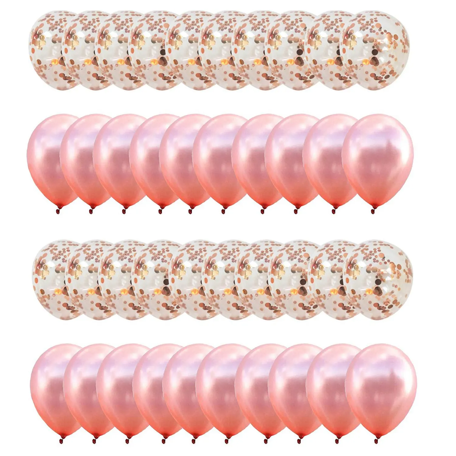 Rose Gold Confetti Balloons 12 Inch 40 Pack Set Includes 20 &amp Weddings Anniversaries | Дом и сад