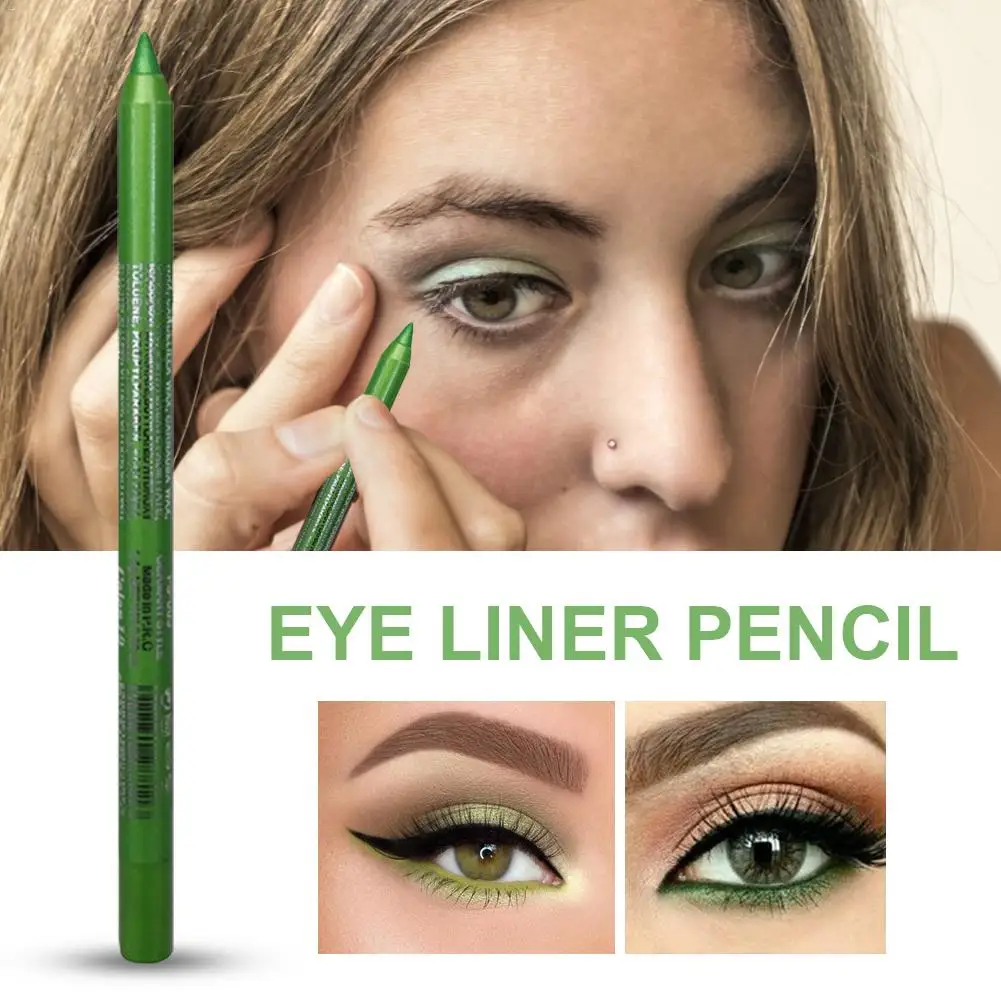 Eye Liner Pencil Long-lasting Waterproof Pigment Green Eyeiner Pen Women Fashion Eye Make-Up Cosmetic