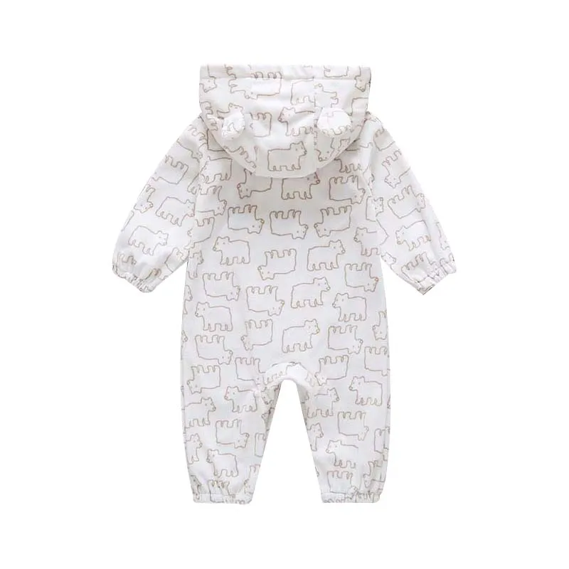 Newborn Baby Winter Hoodie Clothes Cotton Infant Baby Girls Cute Outfits New Autumn Outwear Rompers 0-3Y Boy Jumpsuit
