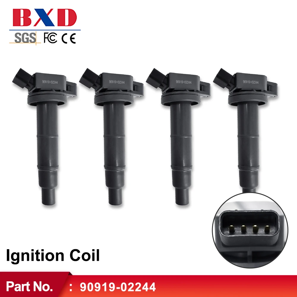 1/4pcs Ignition Coils 90919-02244 9091902244 90919-02266 Auto Parts For Toyota- Camry Highlander RAV4 Lexus- Scion 2.4L