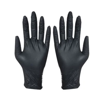 

100Pcs Disposable Black Gloves Household Cleaning Washing Gloves Nitrile Laboratory Nail Art Anti-Static Gloves