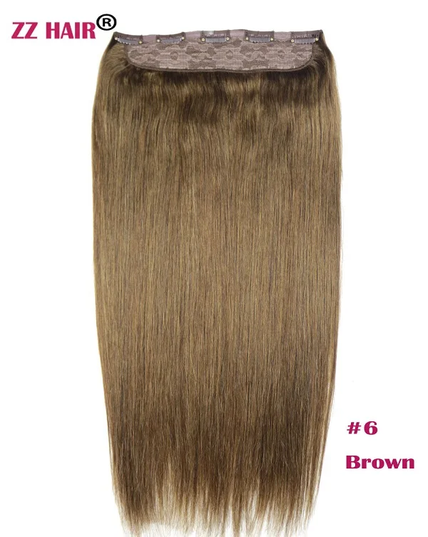 ZZHAIR 100 г-200 г 1"-28" машинное производство, волосы remy, комплект из 1 предмета, 5 прядей, человеческие волосы для наращивания, Натуральные Прямые Волосы - Цвет: #6