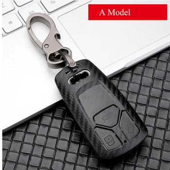 

Carbon Fiber Car Keychain Key Ring Case For Audi A3 A4 B8 B6 8P A6 S4 S5 8W 4M A4L R8 Allroad B8 2016 2017 2018 2019ories