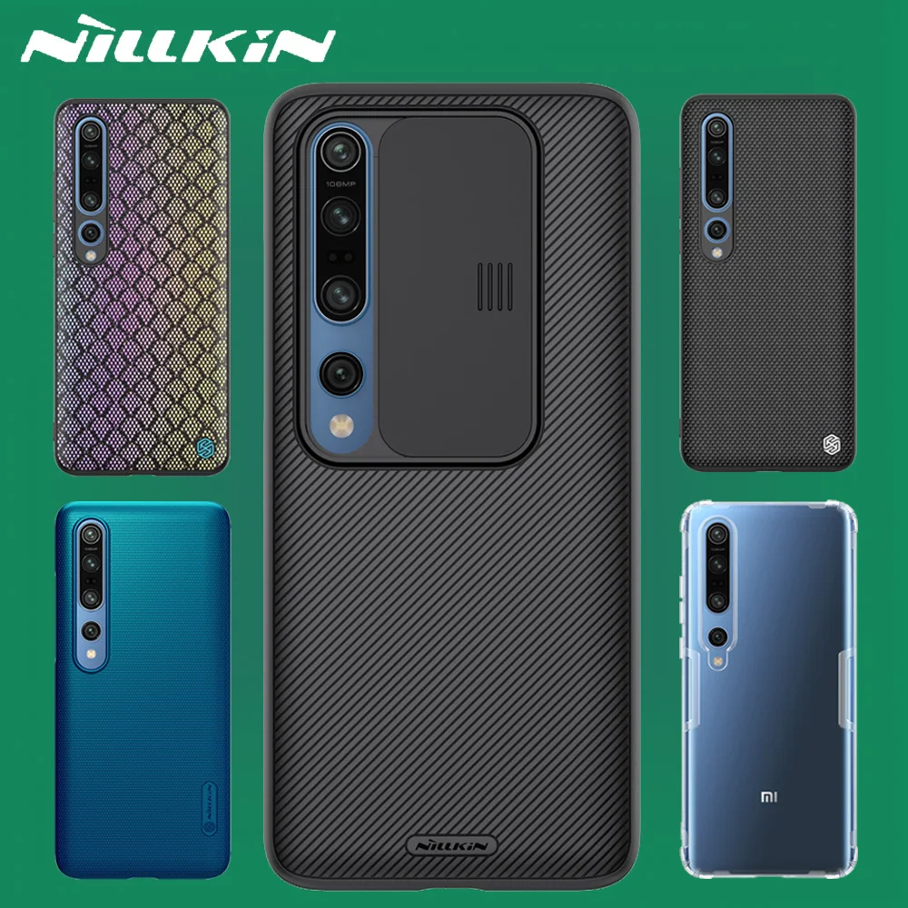 Для Xiaomi Mi 10 Pro / Mi10 Lite Redmi Note 9 9s чехол Nillkin матовый текстурированный слайд объектив