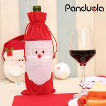 Милая Рождественская бутылка вина крышка снеговик украшения Санта Клаус Рождественская бутылка крышка декор для рождественского ужина вечерние