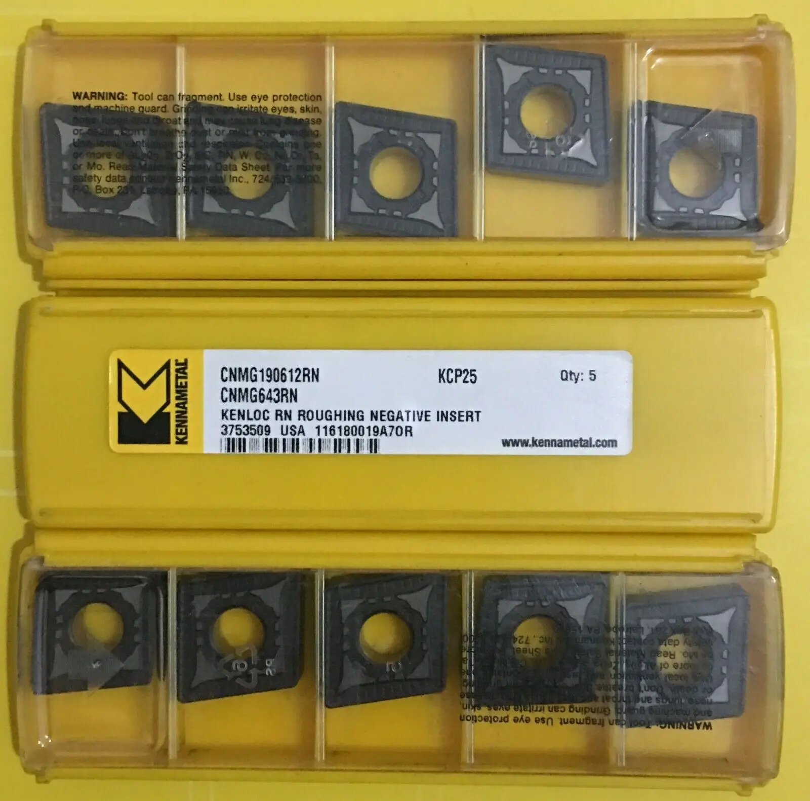 10 шт. KENNAMETAL твердосплавная вставка CNMG 190612RN-KCP 25B