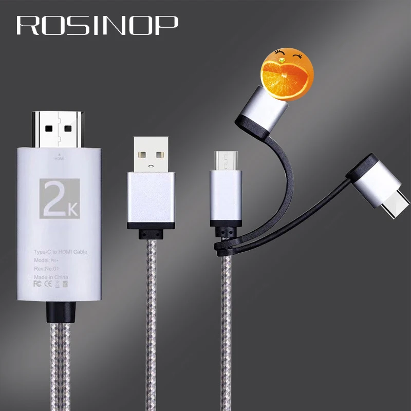 Rosinop HDMI VGA адаптер 3 в 1 кабель для iphone конвертер микро Тип C цифровой сплиттер