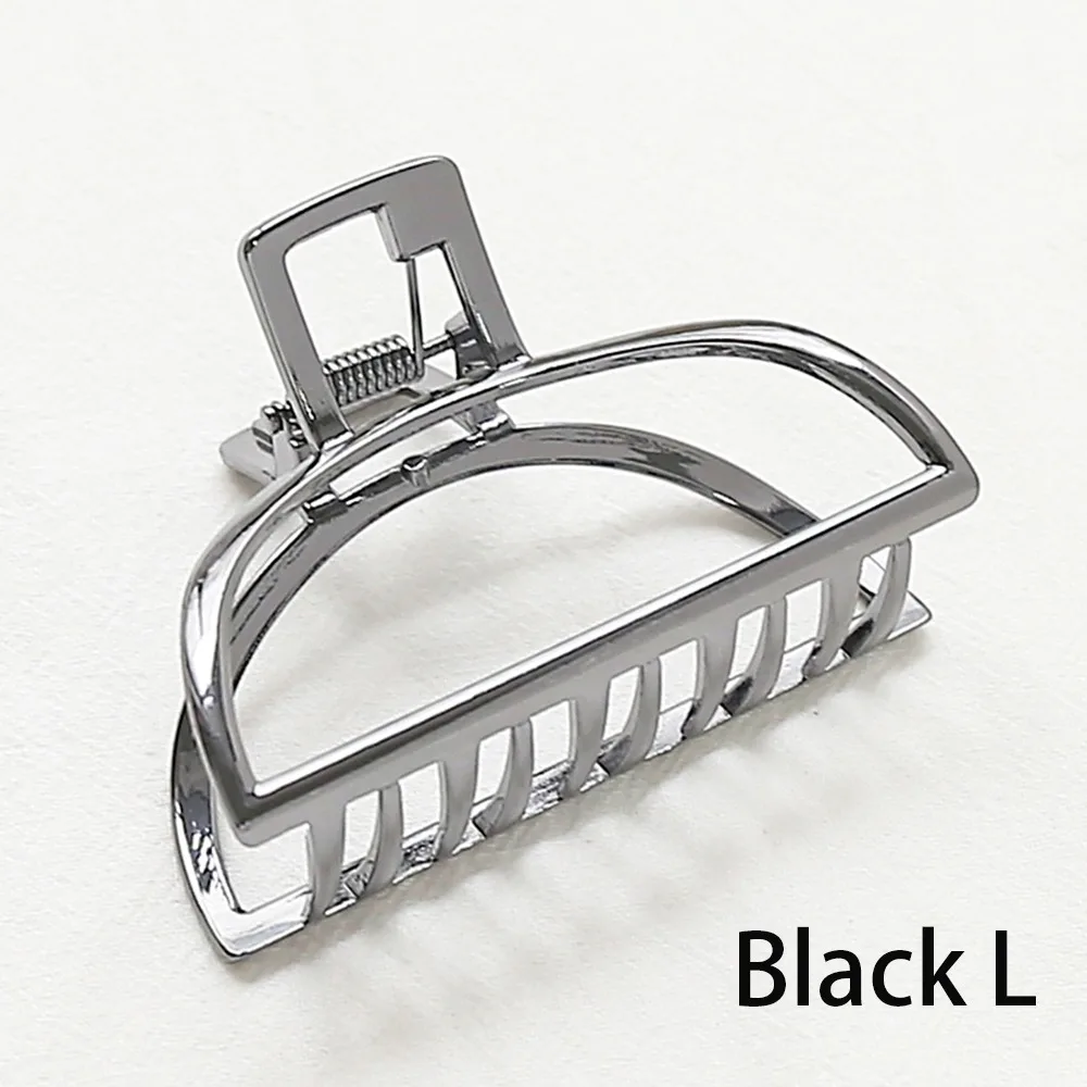 Black S 1 шт. мини женский геометрический коготь для волос, Одноцветный Краб для волос, Ретро стиль, Форма Луны, большой размер, шпилька, аксессуары для волос для девочек - Цвет: Black S