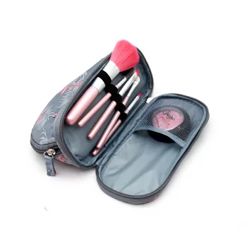 

Multi-Function Make Up Bag Flower Half Round Travel Cosmetic Bags For Makeup Portable Large-Capacity Double-Layer Storage Clutch