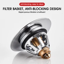 Pop-up Universal Basin Drain Filter Hair Catcher Anti Clogging Bass Stainless Bath Stopper Sink Strainer Plug Kitchen Accessorie