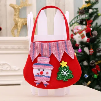 1pcs Santa Sacks Drawstring Christmas Gift Bags, 3D Design Fabric Christmas Bags for Christmas Party Supplies 27