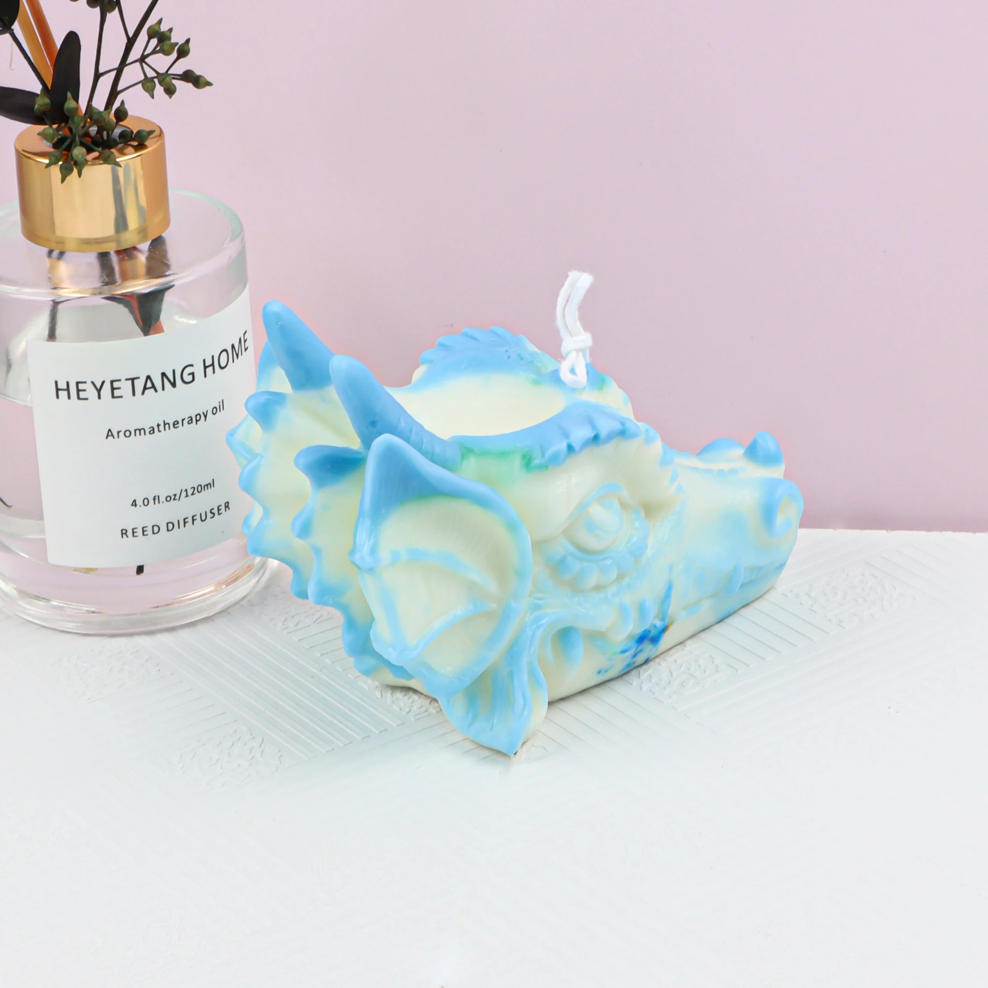 DIY Myth Magic Dragon Head Soy Wax Candle Mould Handmade Soap Home Decoration Soy Wax Candles 3D Long Head Body Gypsum Mould