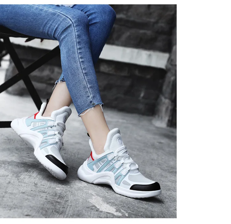 Модные Роскошные Брендовые женские кроссовки смешанных цветов на шнуровке; женская обувь на платформе; Уличная обувь для папы в стиле Луи; женская обувь