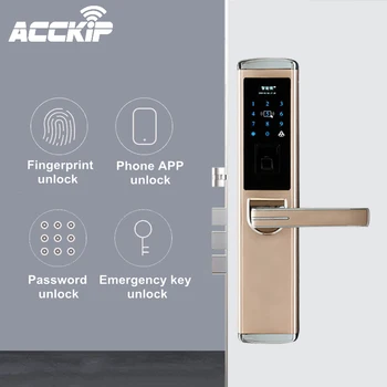 

ACCKIP Wifi Fingerprint Smart Door Lock Security Home Keyless Lock Password Card Lock Wireless Remote Control