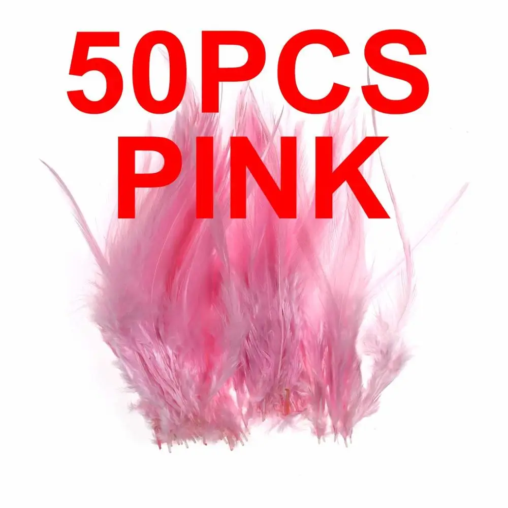 Мушек Плюмаж перо - Цвет: 50pcs pink