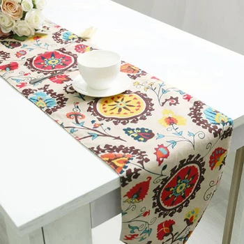 

Household Tablecloth Sun Flower Belt Tassel Cotton And Linen Coffee Table Table Flag Holiday Party Wedding Table Decoration