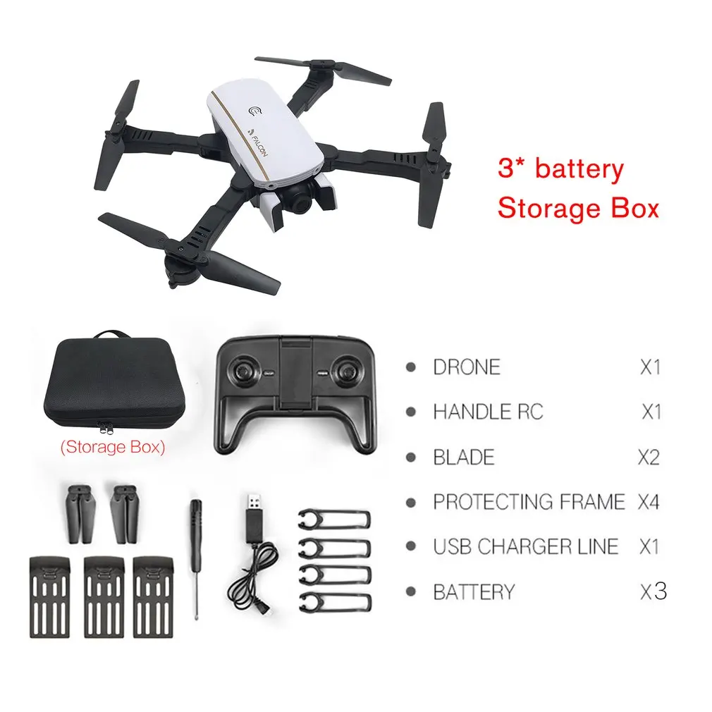 M1808 WiFi FPV RC Дрон 4K камера оптического позиционирования потока HD Двойная камера воздушная видео RC самолет детские игрушки - Цвет: white 3B bag